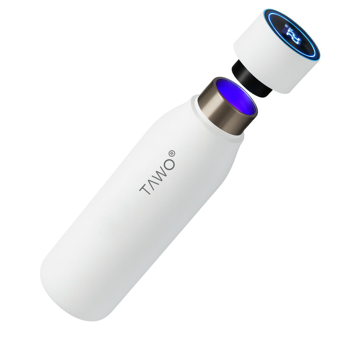 Botella Inteligente UV Autolimpiante TAWO® 750ml Blanco | Acero Inoxidable 316L