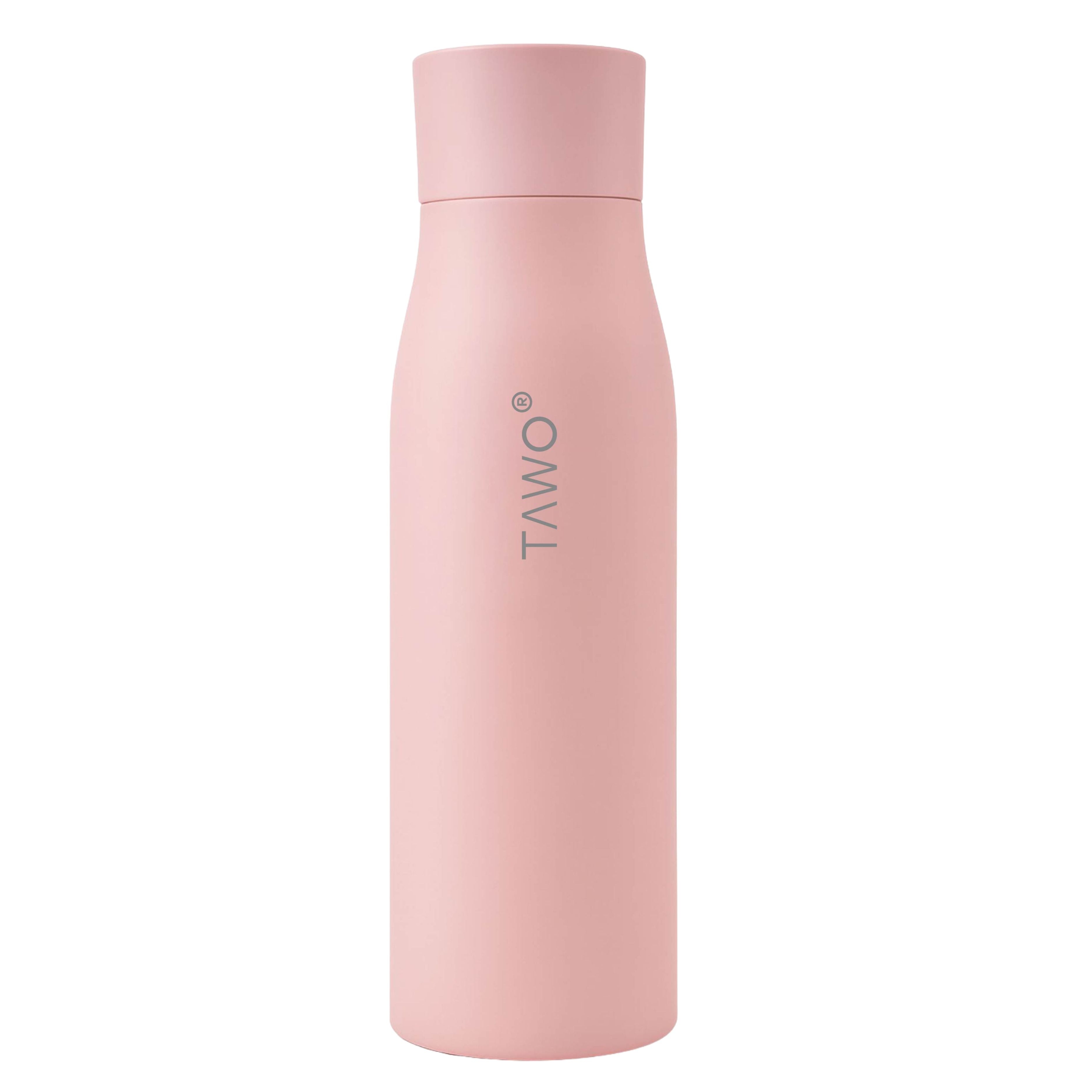 Botella de Agua Inteligente UV Tawo 750 ml Rosado – con Purificador y Recordatorio de Hidratación