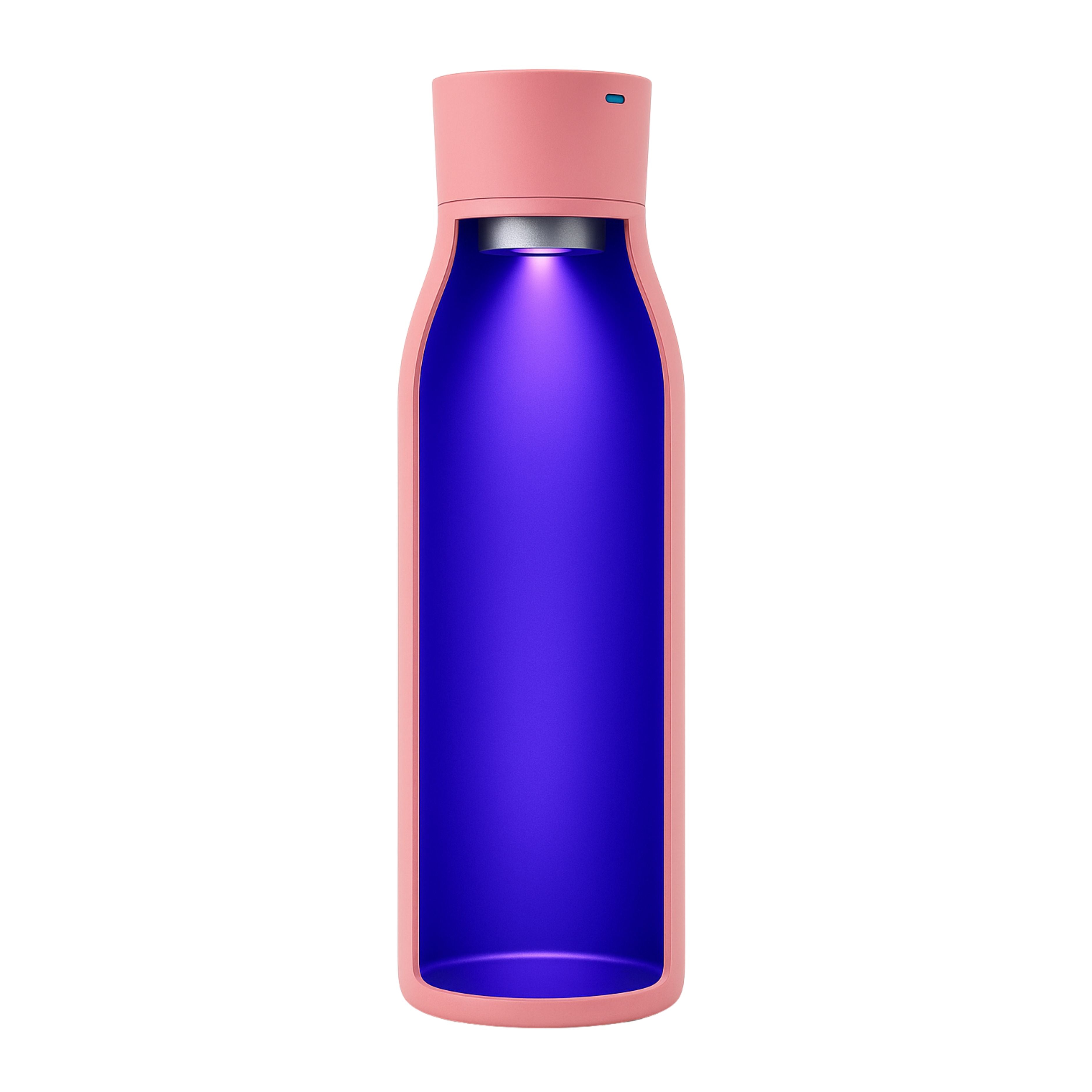 Botella de Agua Inteligente UV Tawo 750 ml Rosado – con Purificador y Recordatorio de Hidratación